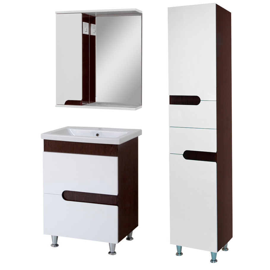 Комплект мебели в ванну с широким пеналом