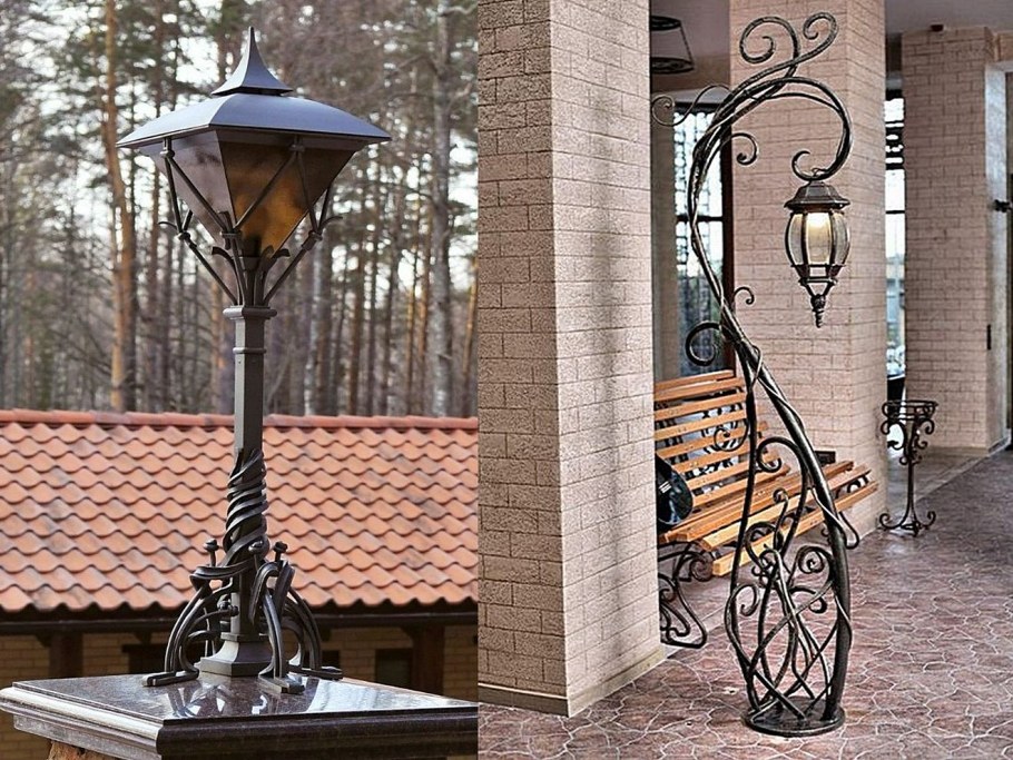 Уличный фонарь холодная ковка