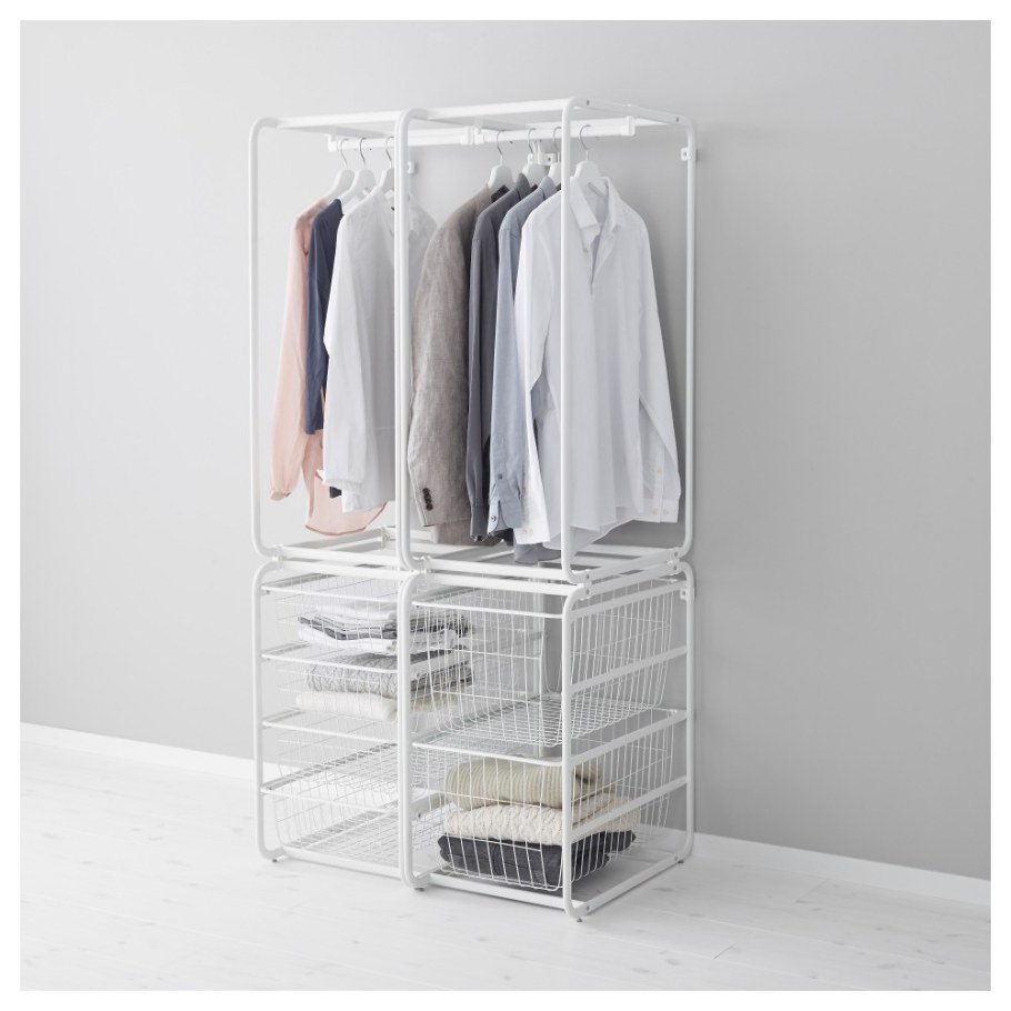 Рама + штанга, проволочные корзины АЛЬГОТ, белый (123x60x206 см)