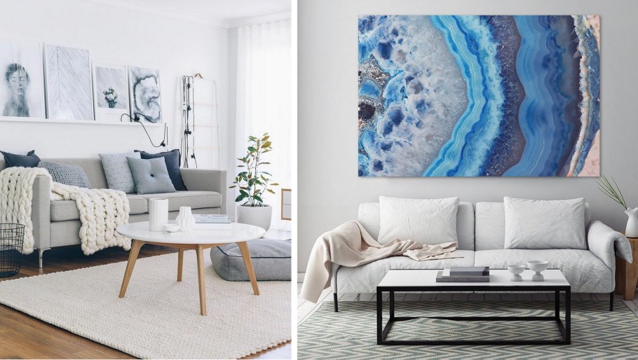 Интерьерная картина в серо-голубых тонах