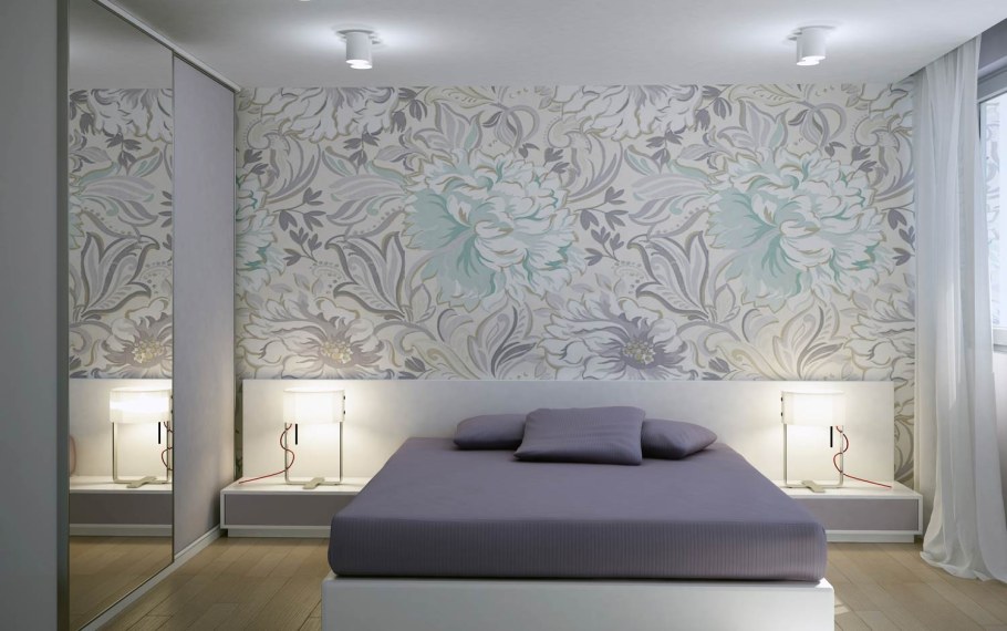 Дизайн обоев для спальни в хрущевке