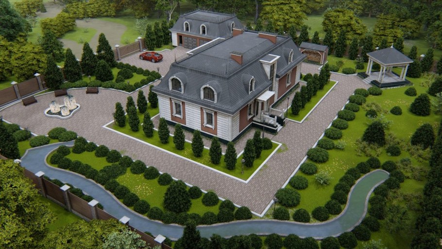 2х этажный дом в классическом стиле