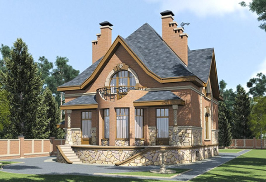 Проект кирпичного дома l-318-1k