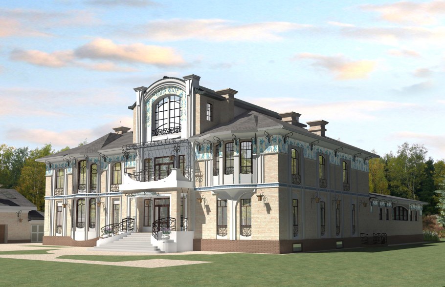 Трехэтажный особняк в классическом стиле