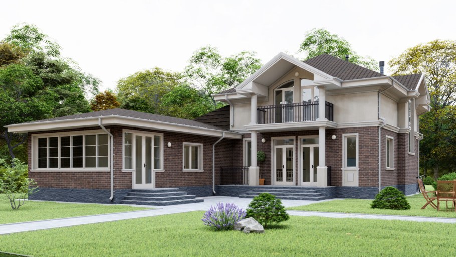 Современный 1 этажный дом