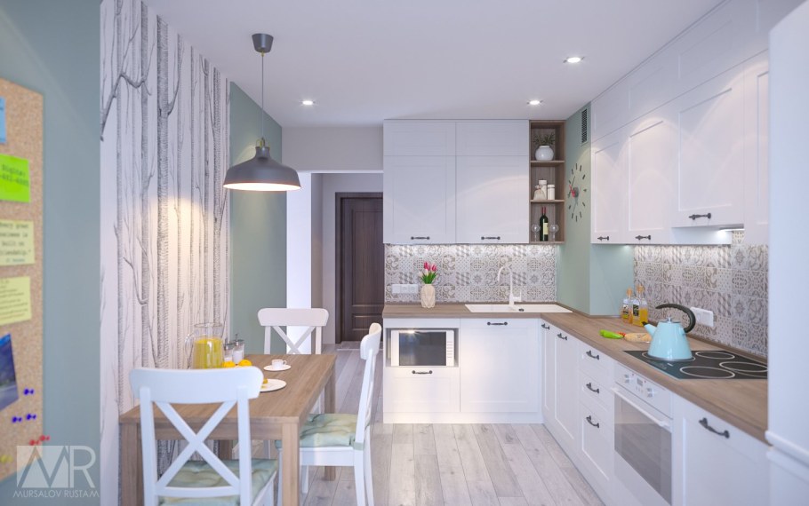 Цвета увеличивающие пространство кухни