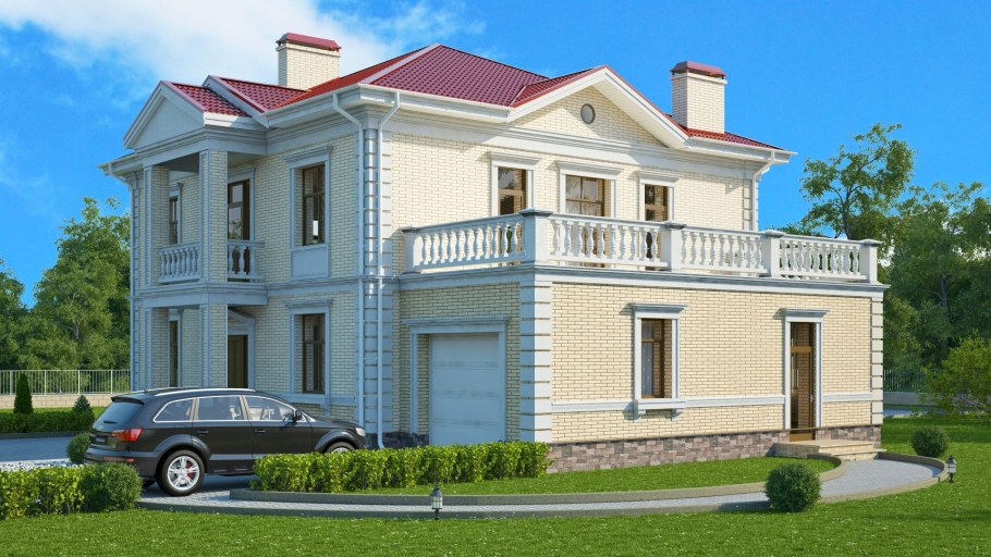 S-327-1 двухэтажный каменный особняк в классическом стиле