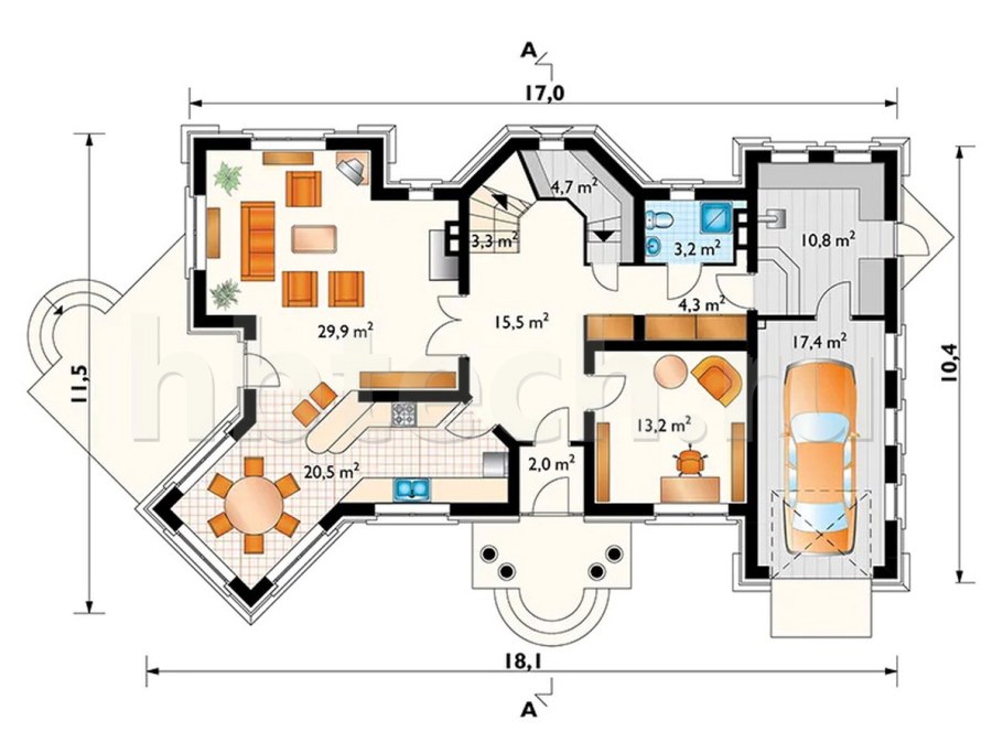 Планировка коттеджа