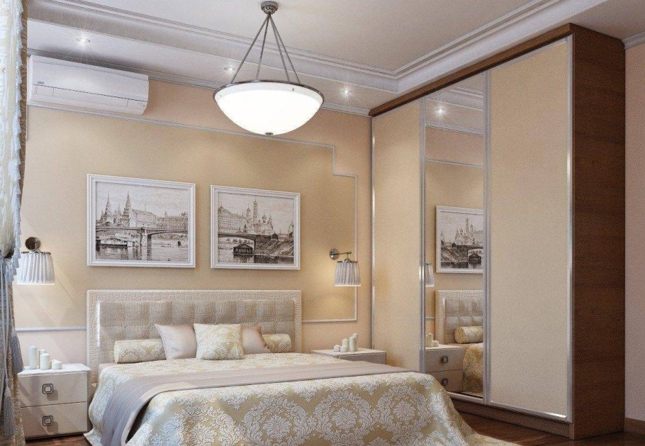 Спальня в светло бежевых тонах