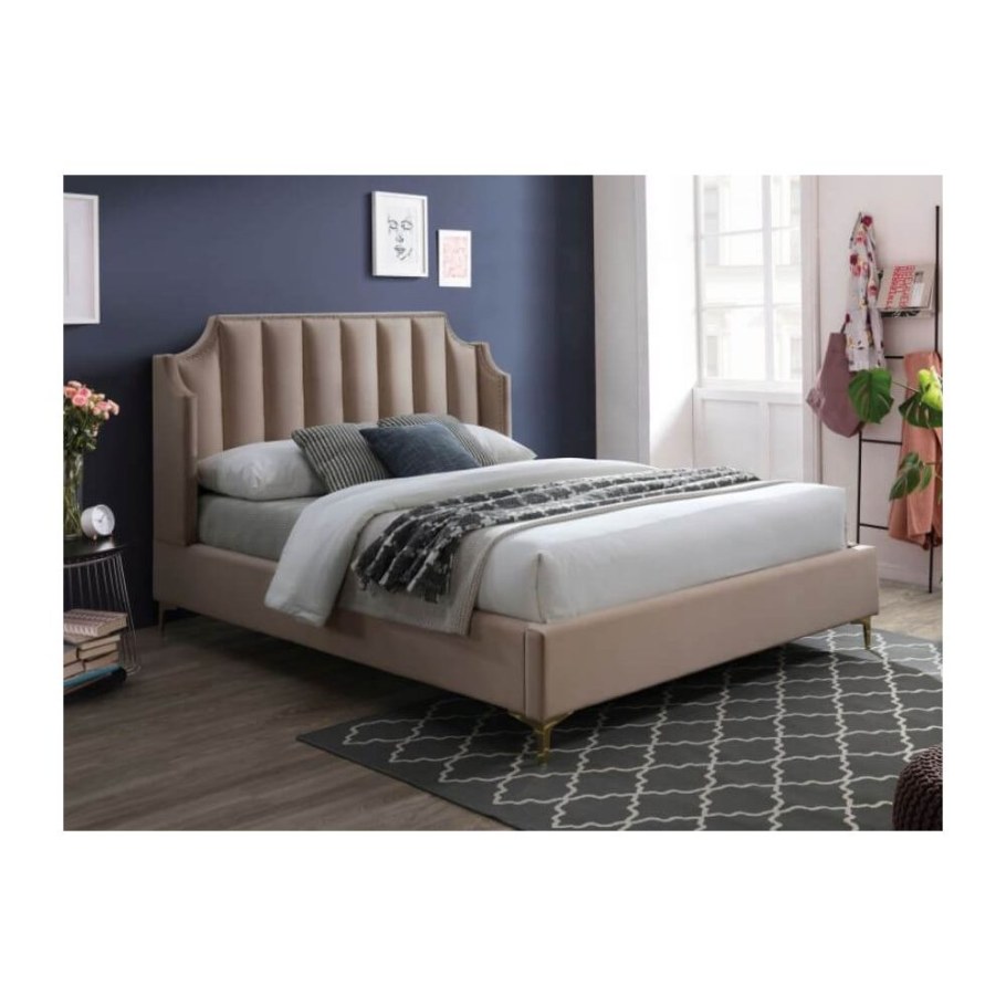 Кровать Signal Aspen Velvet бежевый, дуб