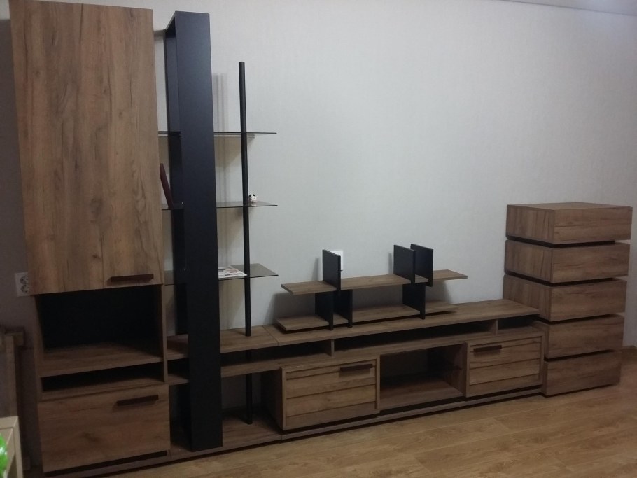 Nature 1 шкаф МЦН дуб табачный Craft-черный