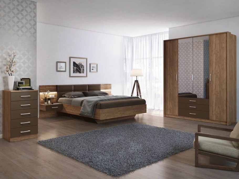 Спальня Беата дуб Приморский Евромебель