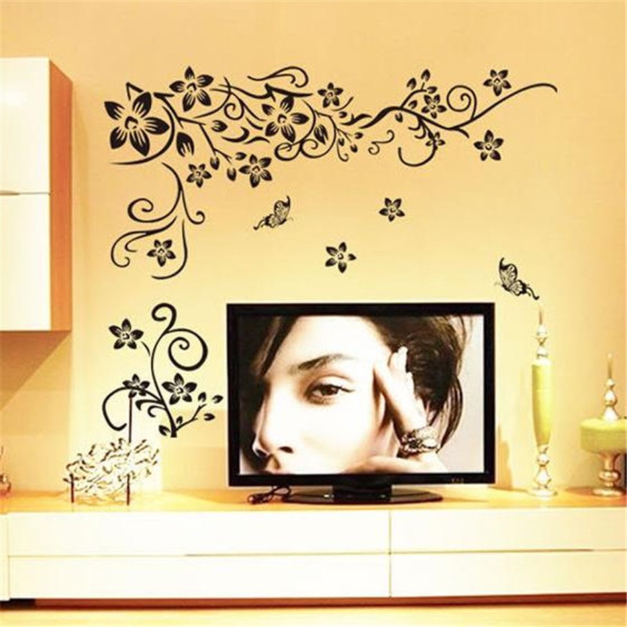 Интерьерная наклейка на стену черная