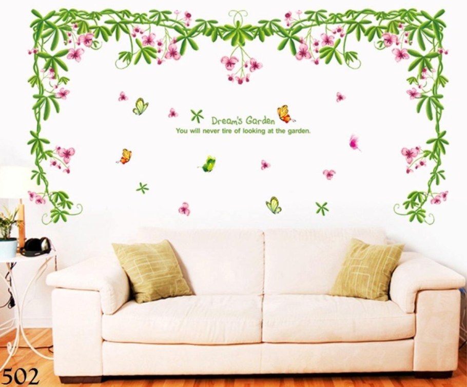 Наклейки на стену Лиана из цветов