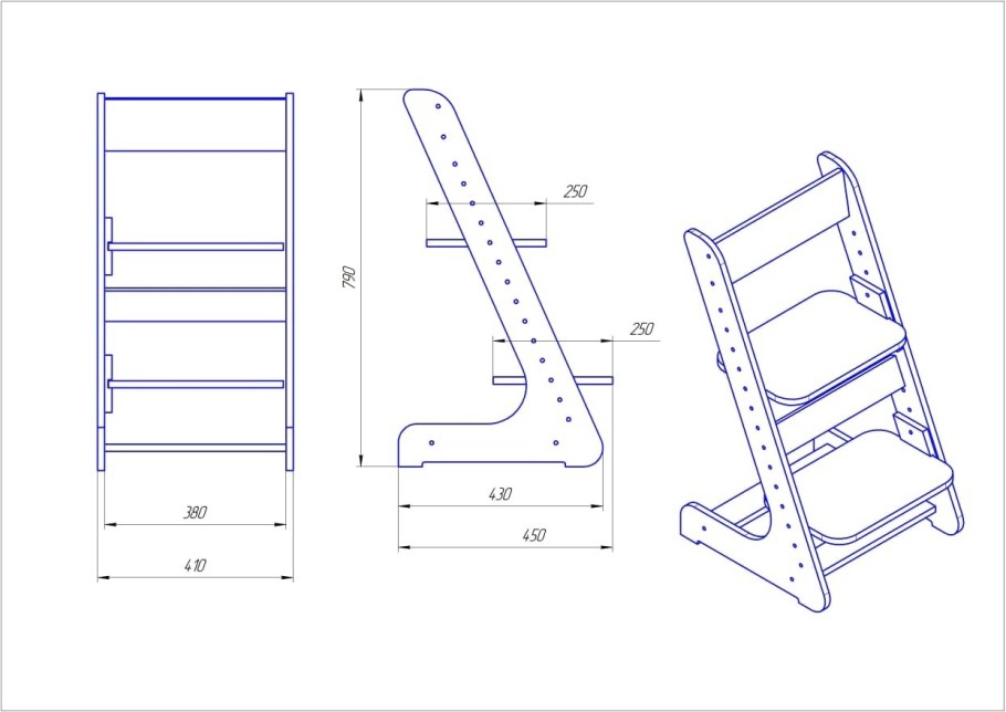 Растущий стульчик конек горбунок чертежи