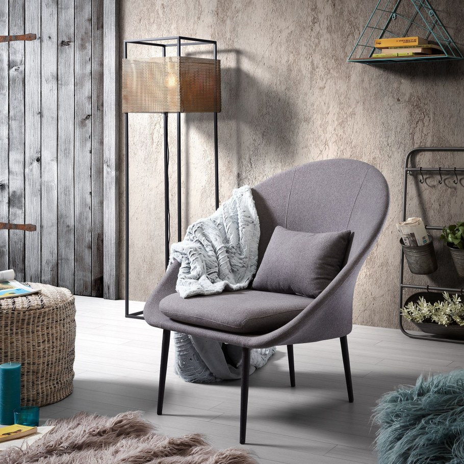 Кресло современное серое