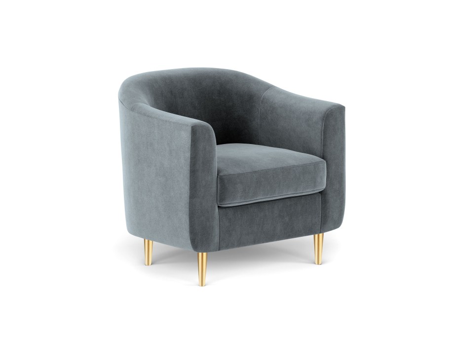 Трехместный бархатный диван Kooko Home Tact, темно-серый