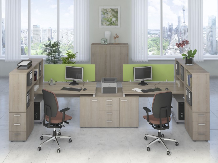 Офисная мебель дуб Шамони светлый