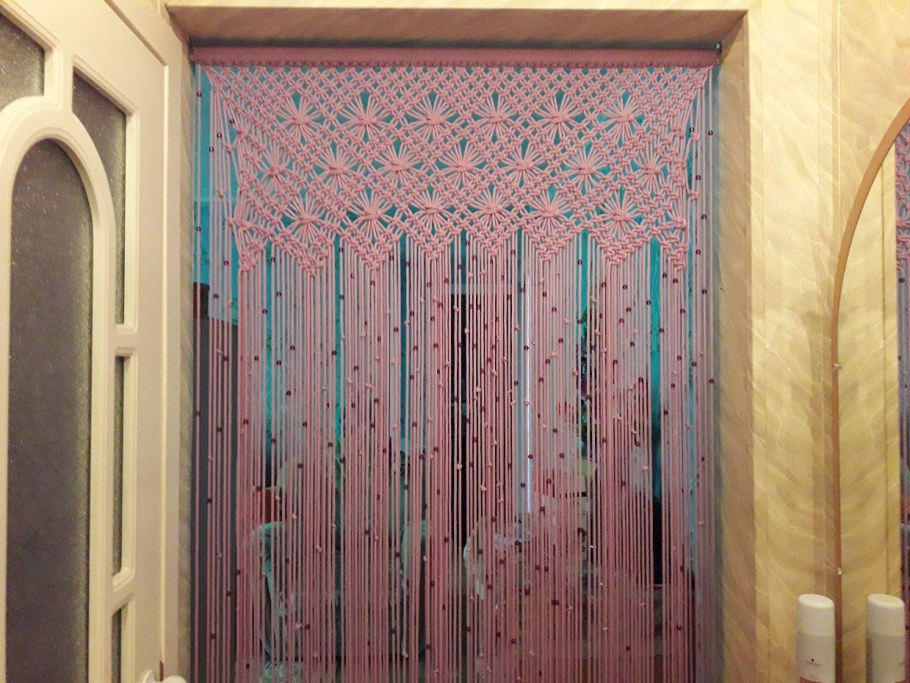 Макраме шторы на двери