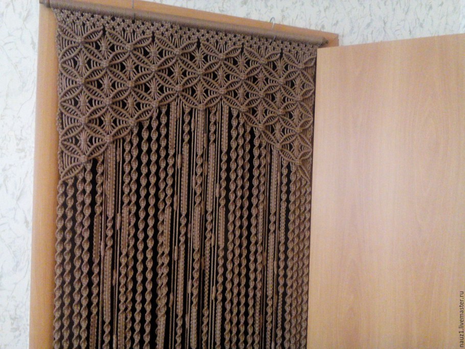 Макраме шторы на двери