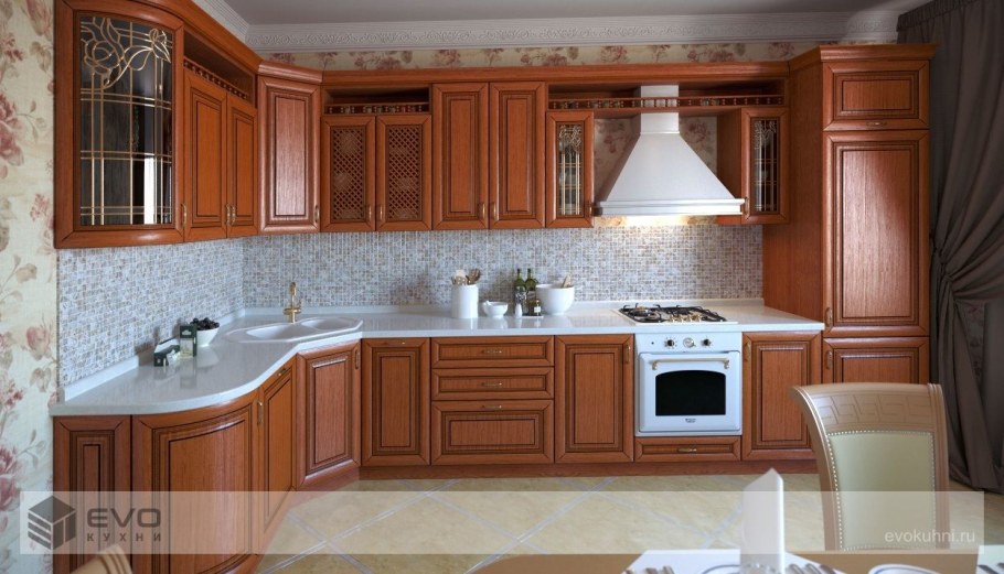 Классическая кухня ольха