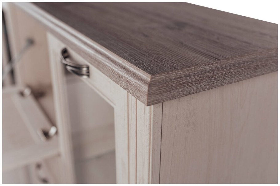 Шкаф с витриной 2v1sl, Monako, цвет сосна Винтаж/дуб Анкона