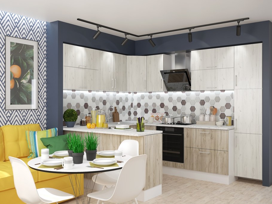 Кухня Европа Горизонт серый крафт