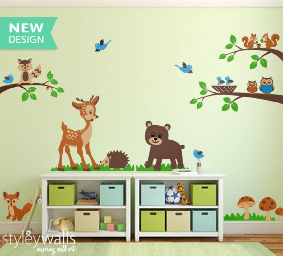 Лес в детской наклейки