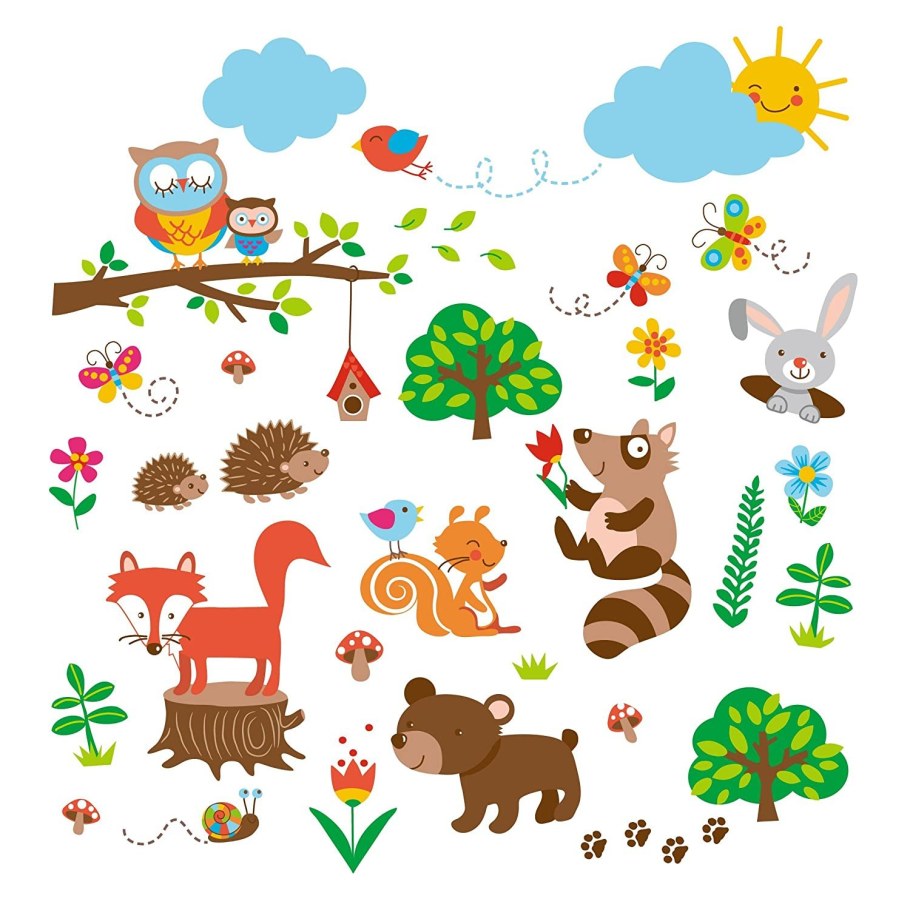 Наклейка интерьерная животные Лесные