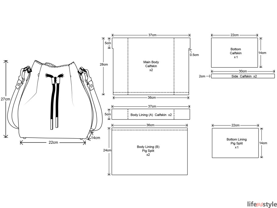 Сумка-торба женская кожаная выкройка