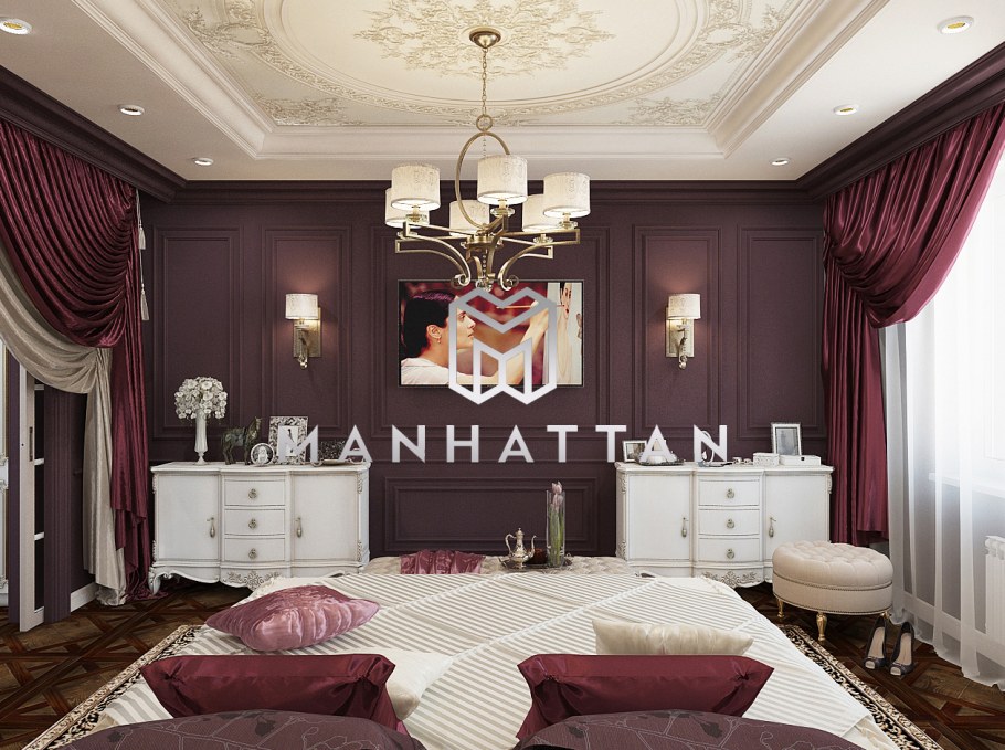 Комната в стиле темный Ампир