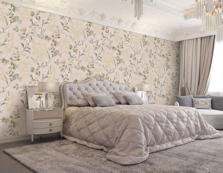 Обои в интерьере спальни