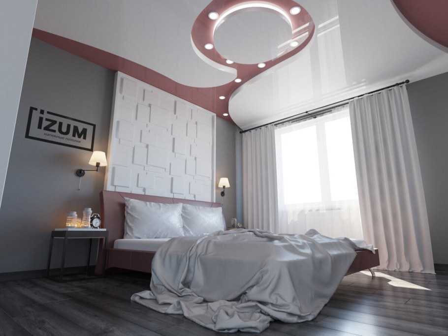 Натяжной потолок в спальне