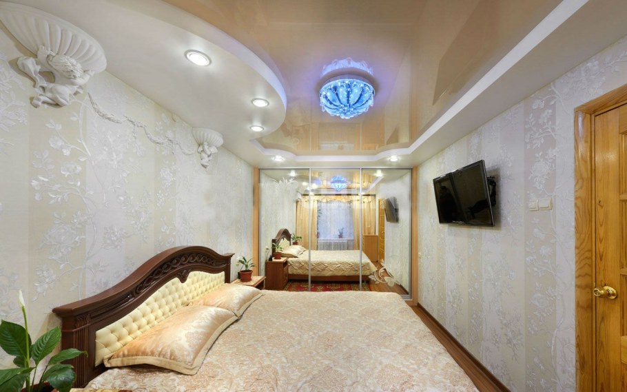 Потолок 2 уровневый спальный