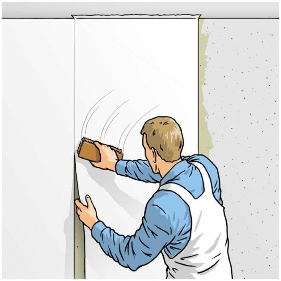 Наклеивание обоев на стены