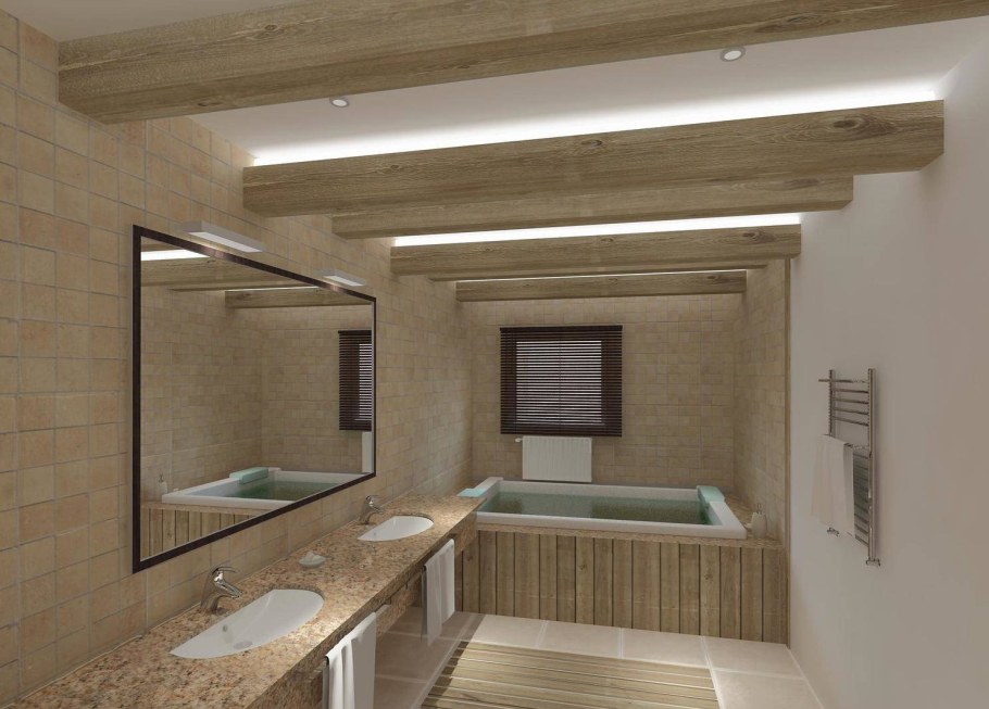 Прямоугольная ванная комната