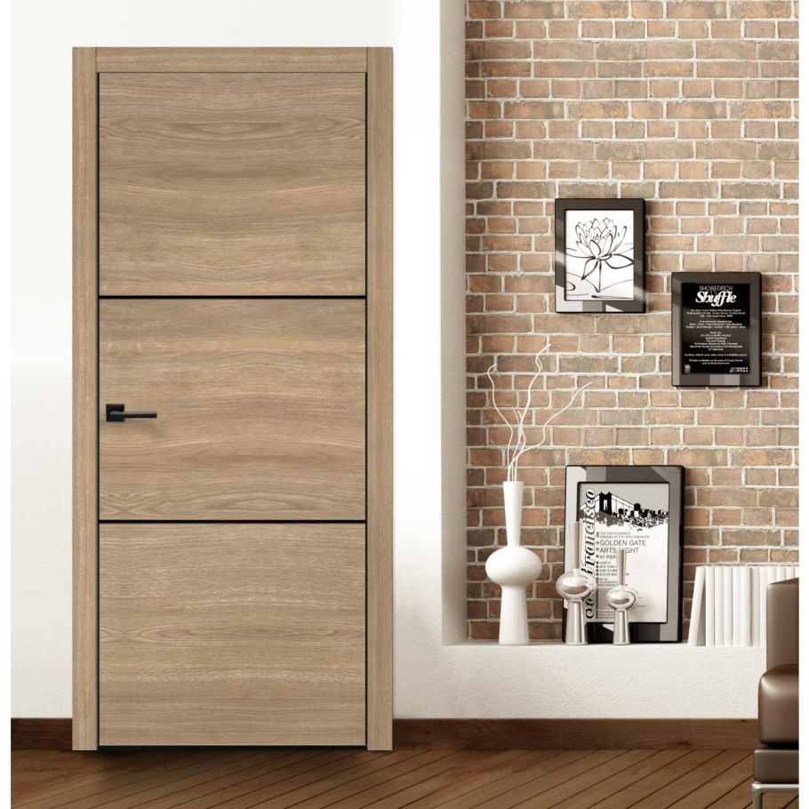 Дверь межкомнатная Канзас 2 глухая цвет дуб Европейский красный ПВХ