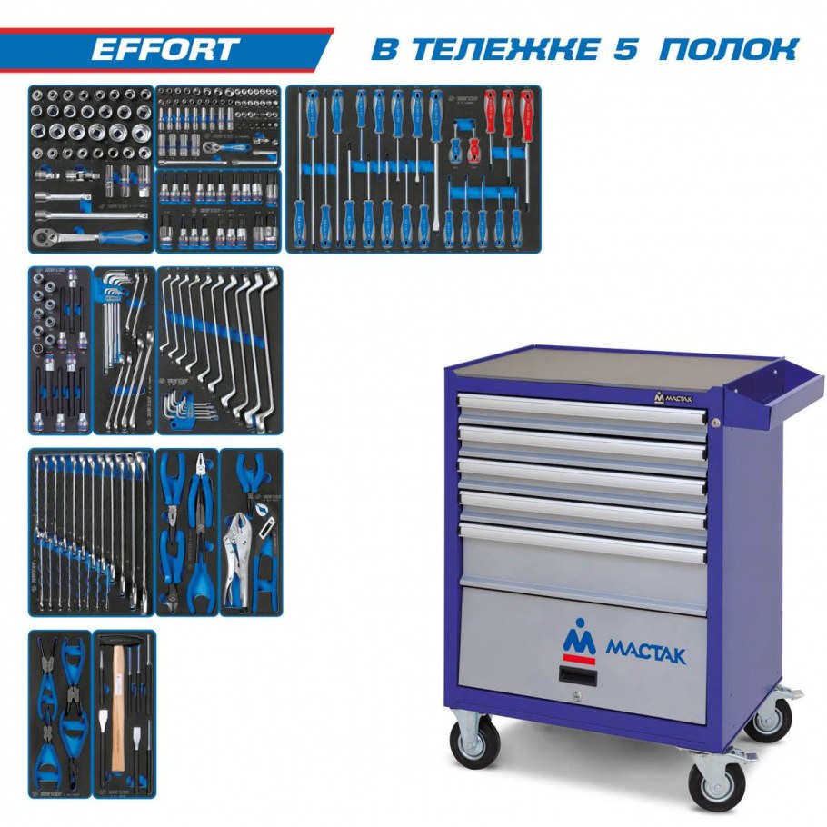 Набор инструментов King Tony Board в синей тележке 325 предметов 934-325 amb