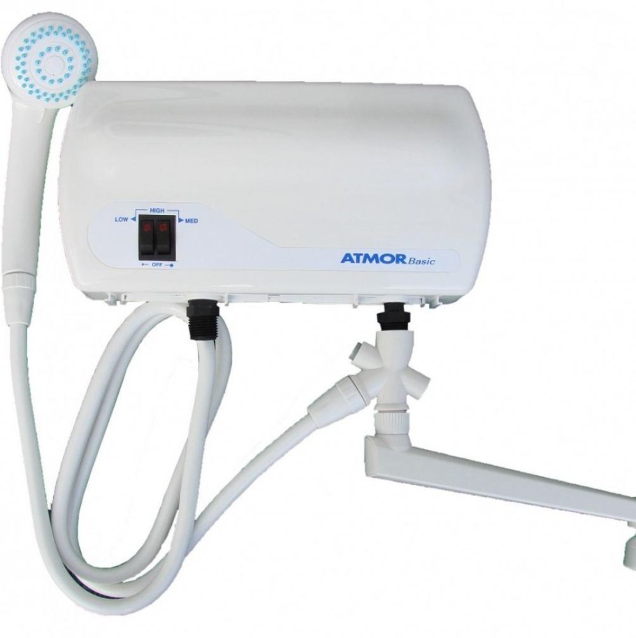 Водонагреватель проточный Atmor Basic +5 душ кран