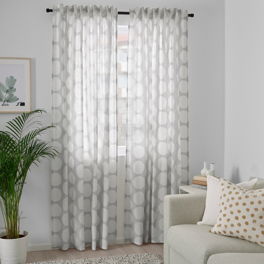 Reidunn Рейдунн гардины, 2 шт., белый/серый145x300 см