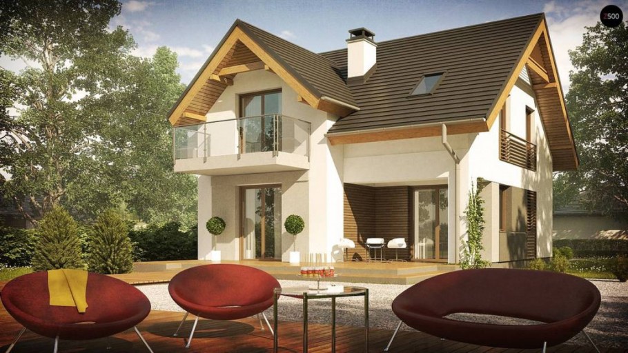 Небольшой уютный дом с мансардой