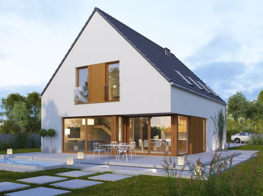 Дом с мансардой в стиле Минимализм