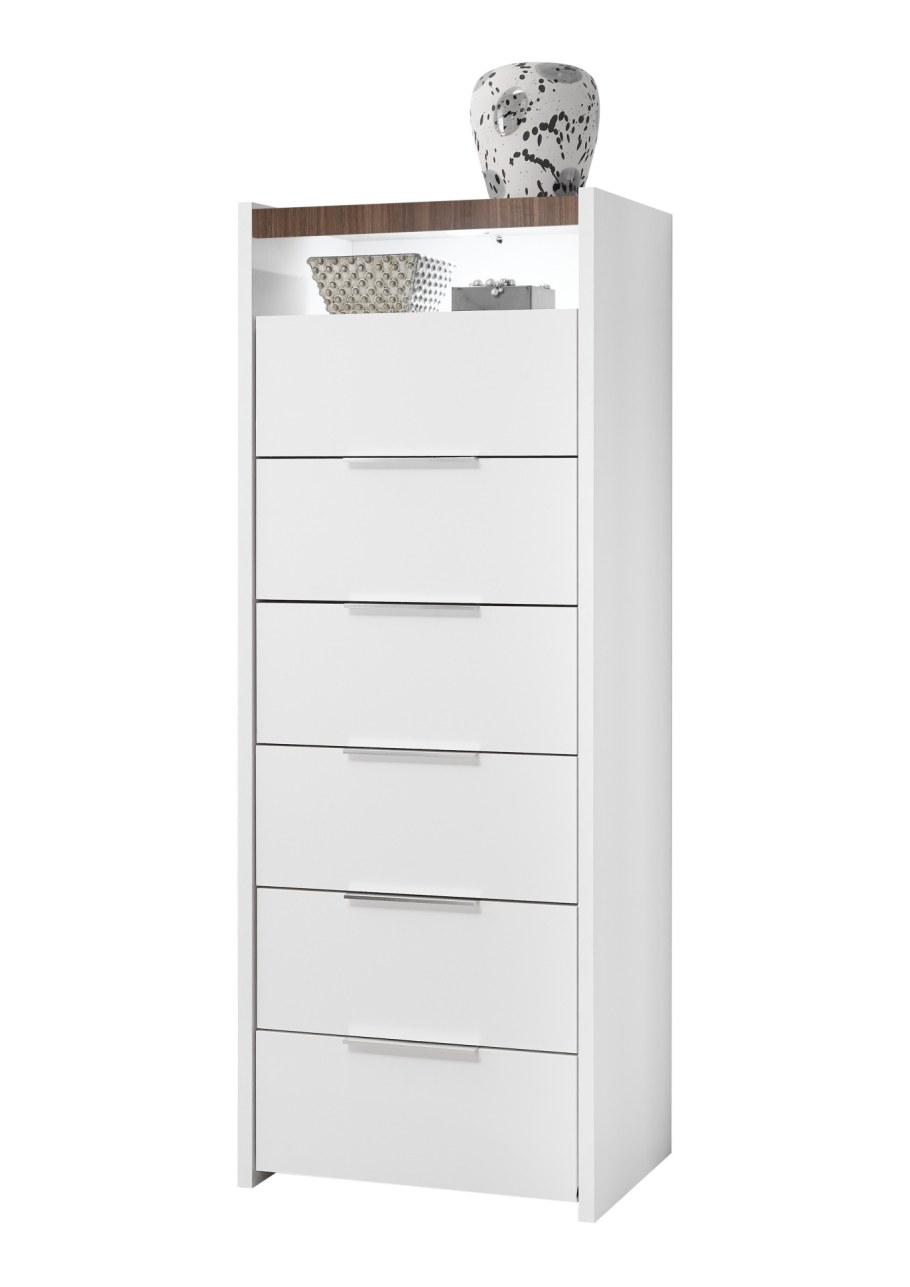 Комод белый узкий высокий