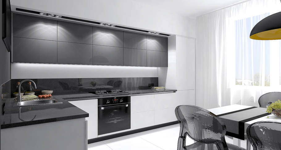 Кухни хайтек белый глянец