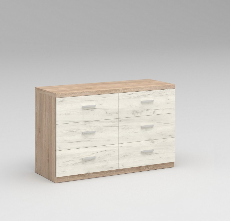 Комод дуб крафт золотой с белым