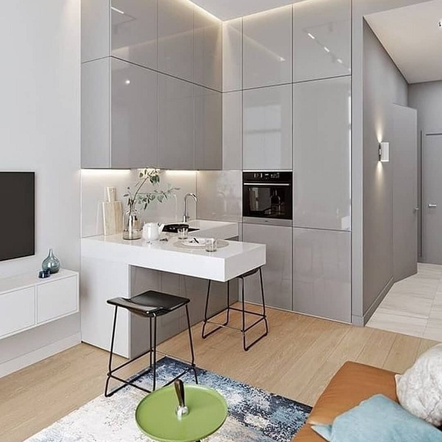 Кухня в студии 25 кв.м