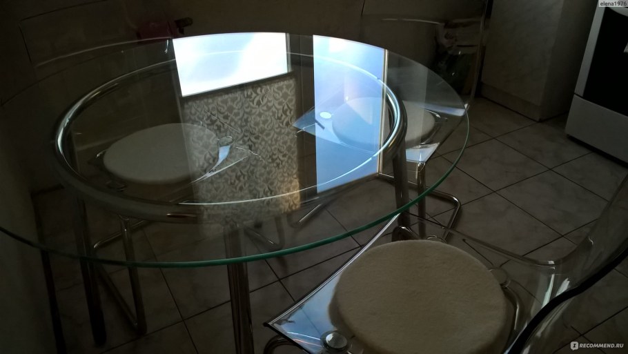 Стеклянный круглый стол икеа Сальми