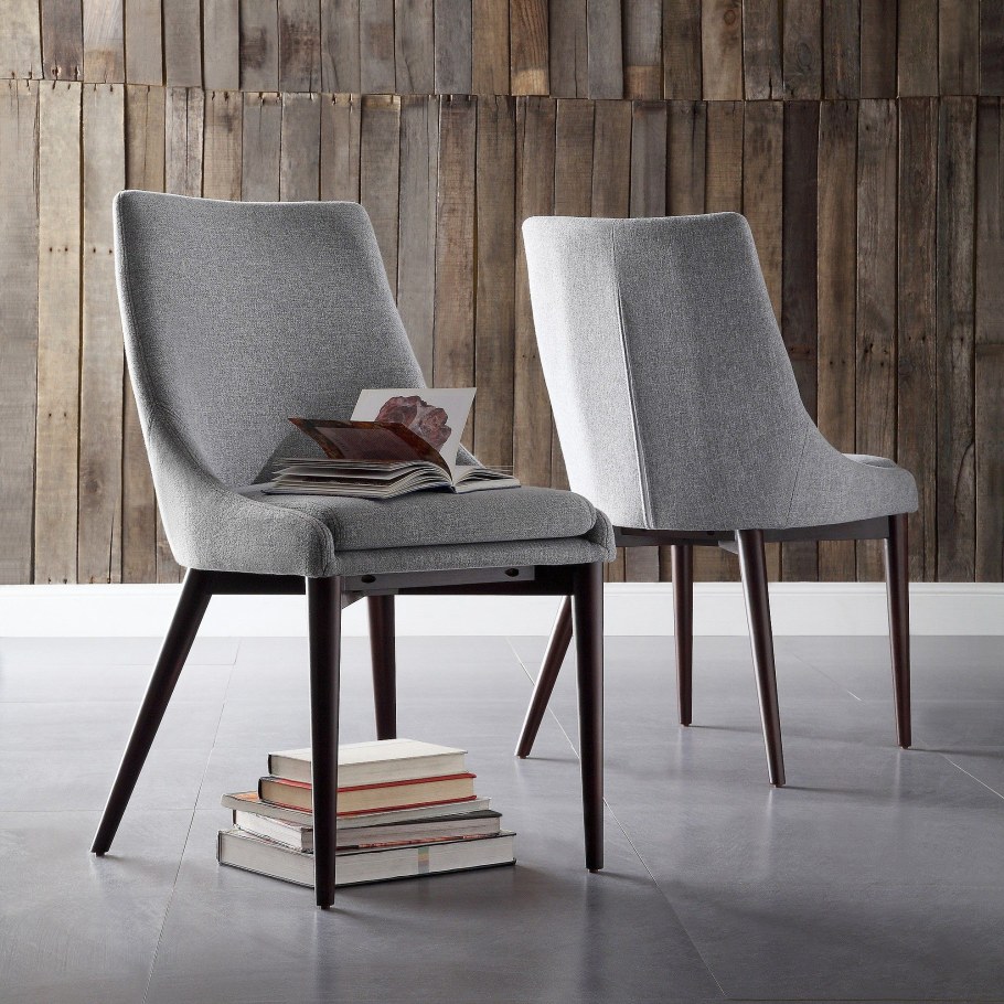 Modern Upholstered Dining Chairs Linen Side