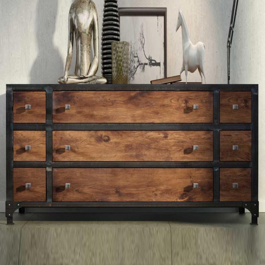 Комод в стиле лофт Irvine Industrial Metal Rust Chest of Drawers артикул 10.370-2