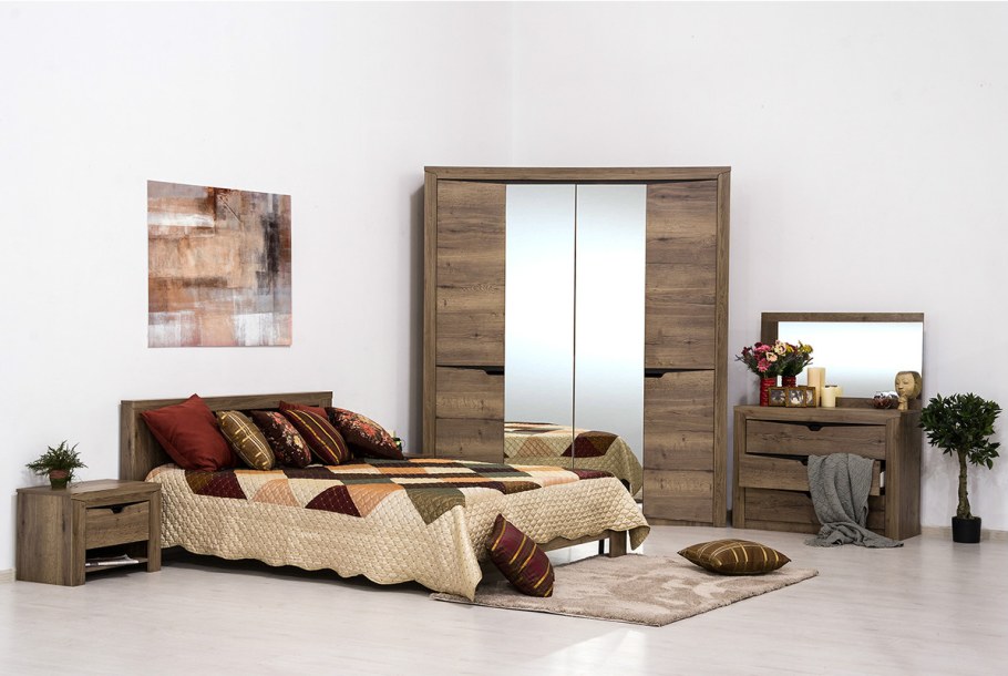 Спальня Гарда дуб Галифакс табак